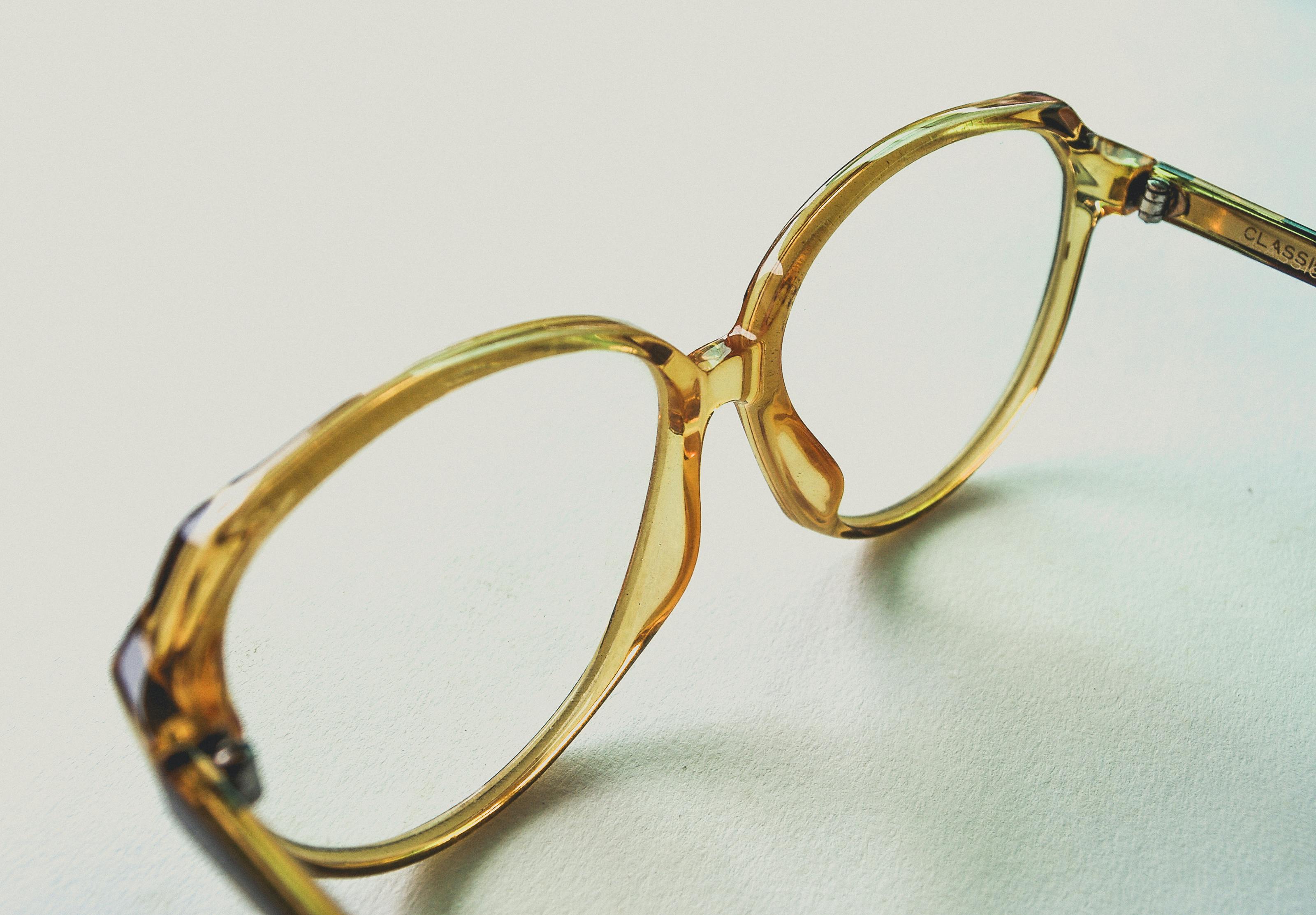 Close-up of eyewear brand details, hinge and temple close-up